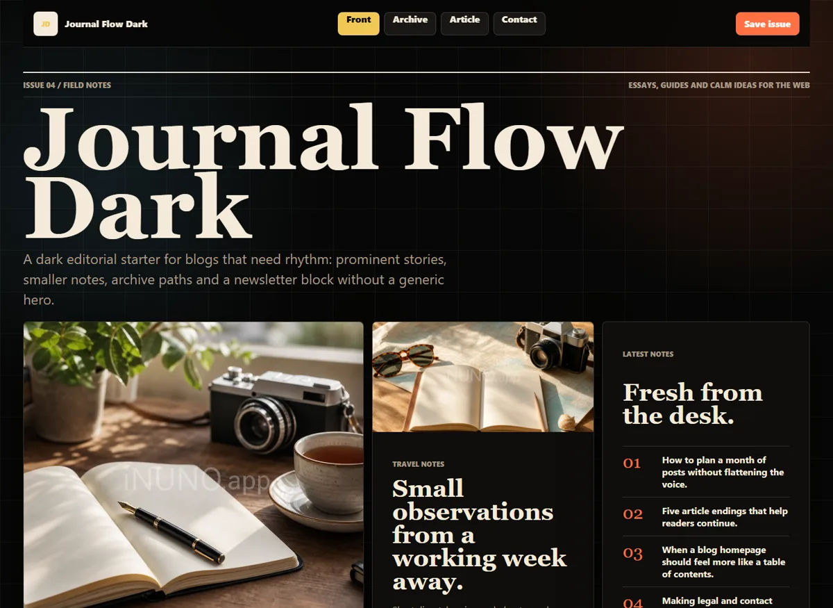 Journal Flow Dark