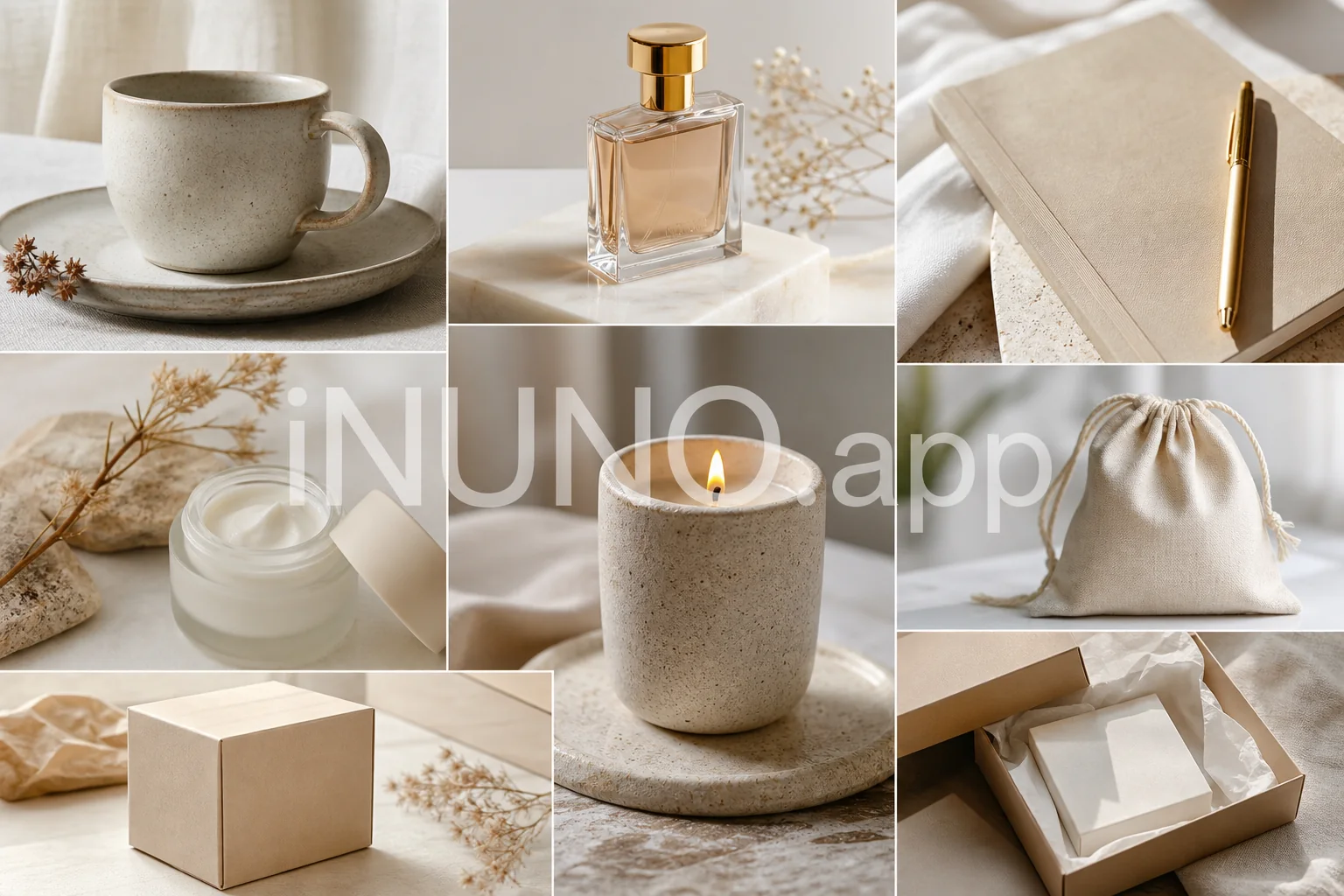 Still life product collage